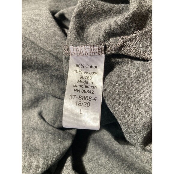 Woman Within Gray Tee Basic Heather Grey Cotton Viscose Short Sleeve Size 18/20 - Picture 3 of 5